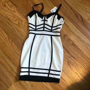 Black and white mini dress